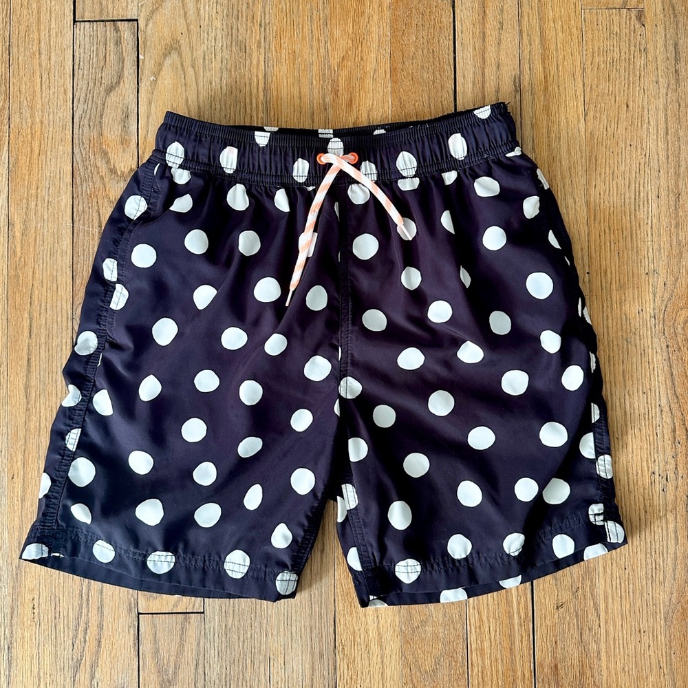 J.Crew Boys Swim Trunk, Polka Dot, Size 14